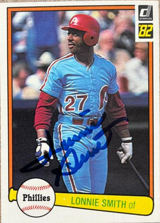 Lonnie Smith Autographed 1982 Donruss #606 Philadelphia Phillies Card