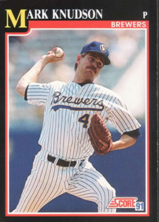 1991 Score #239 Mark Knudson VG Milwaukee Brewers 