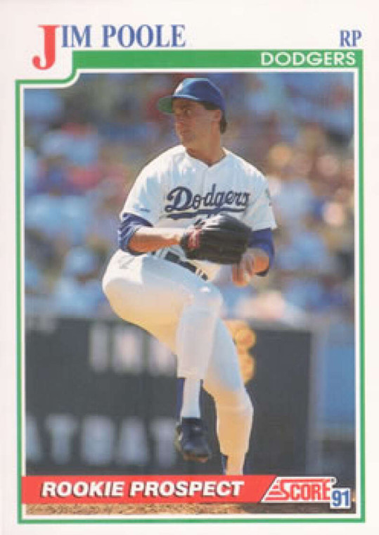 1991 Score #357 Jim Poole VG Los Angeles Dodgers 