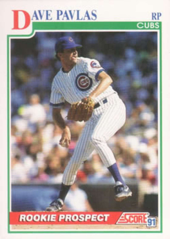 1991 Score #378 Dave Pavlas VG RC Rookie Chicago Cubs 