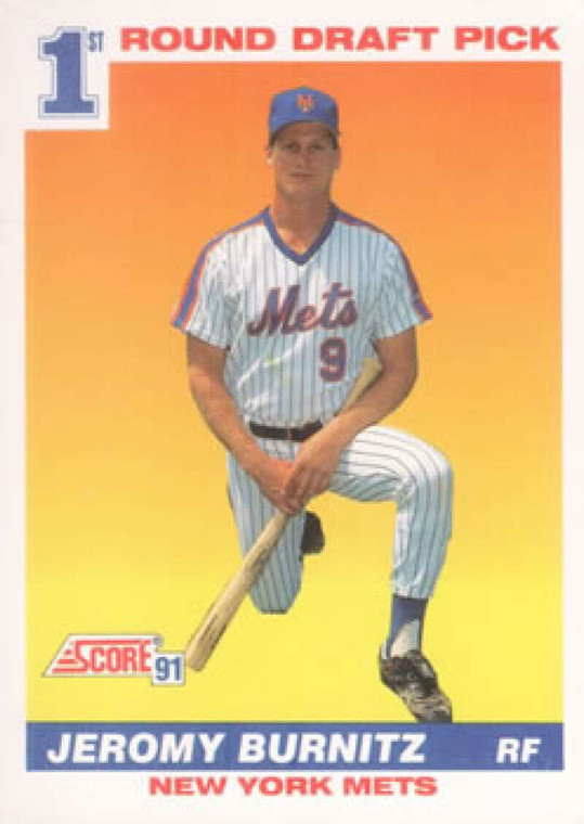 1991 Score #380 Jeromy Burnitz VG RC Rookie New York Mets 