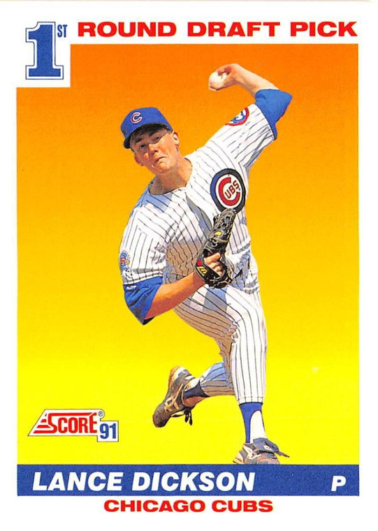 1991 Score #385 Lance Dickson VG RC Rookie Chicago Cubs 