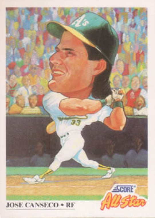 1991 Score #398 Jose Canseco AS VG Oakland Athletics 