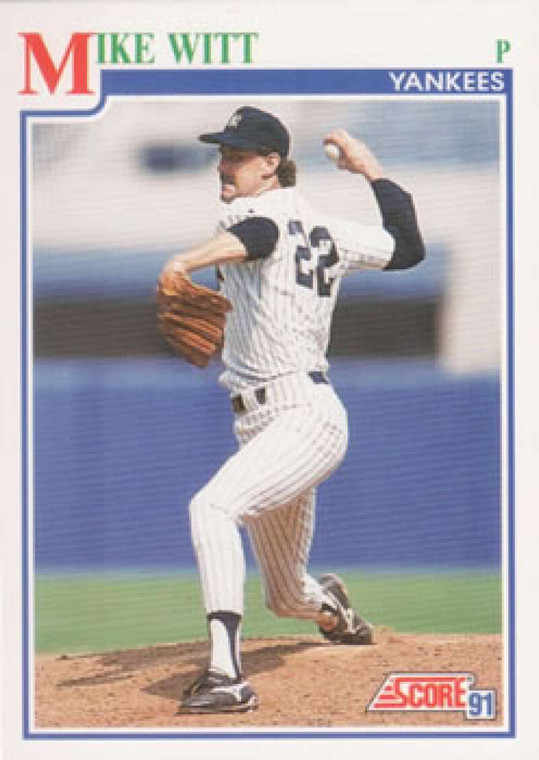 1991 Score #430 Mike Witt VG New York Yankees 