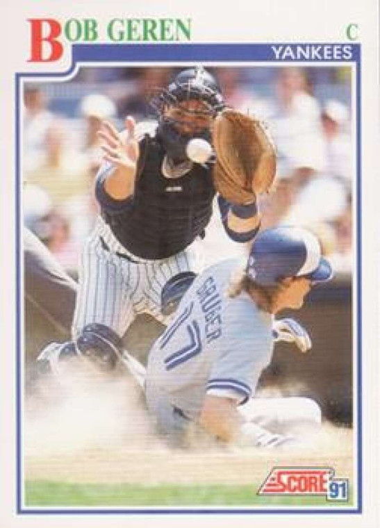 1991 Score #435 Bob Geren VG New York Yankees 