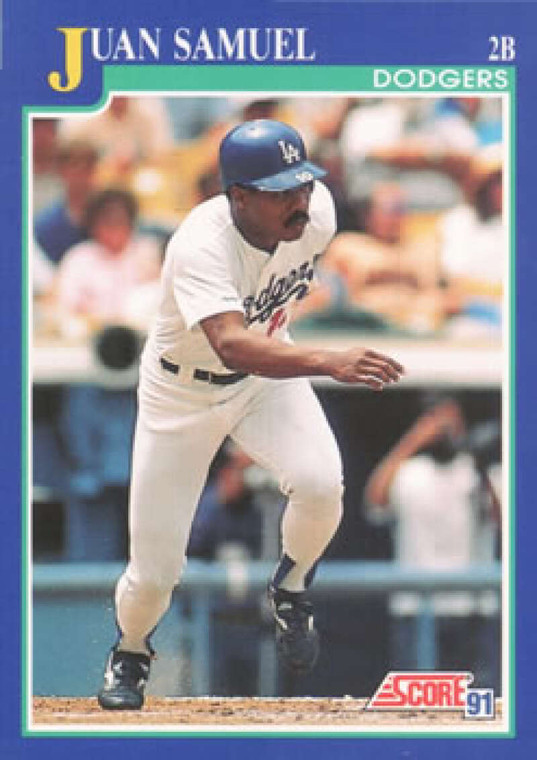 1991 Score #446 Juan Samuel VG Los Angeles Dodgers 