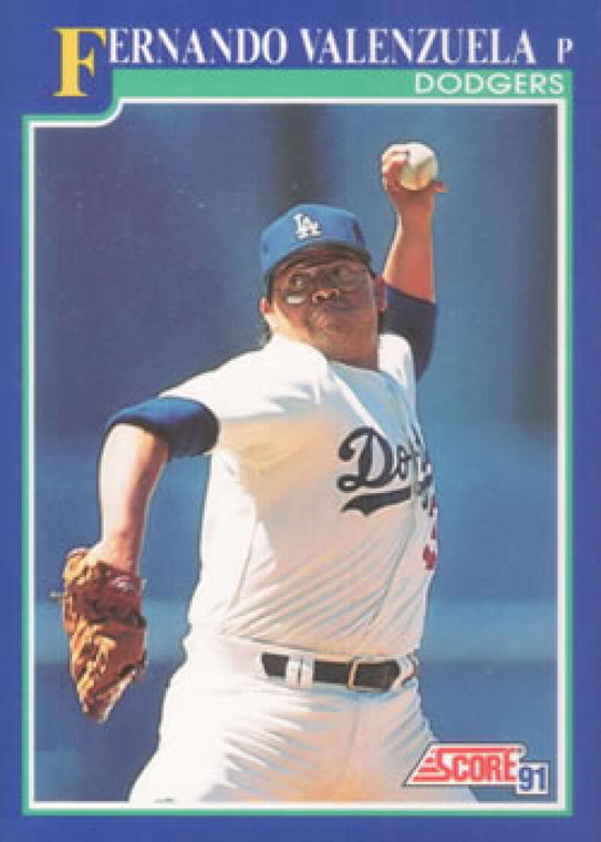 1991 Score #449 Fernando Valenzuela VG Los Angeles Dodgers 