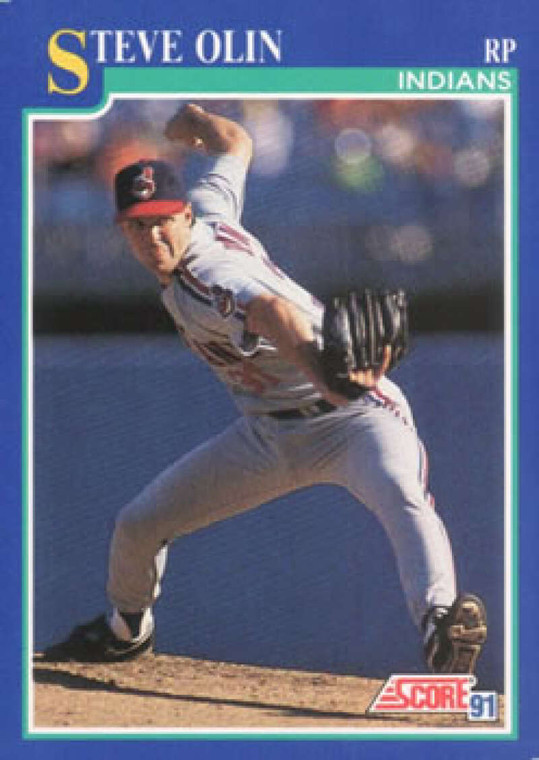 1991 Score #496 Steve Olin VG Cleveland Indians 