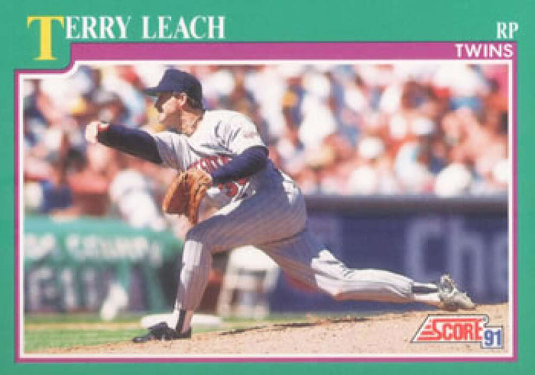 1991 Score #556 Terry Leach VG Minnesota Twins 