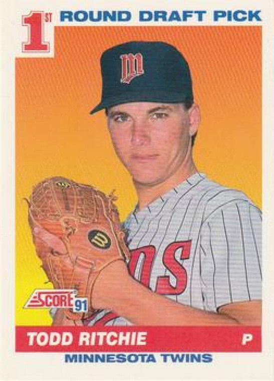 1991 Score #678 Todd Ritchie VG RC Rookie Minnesota Twins 