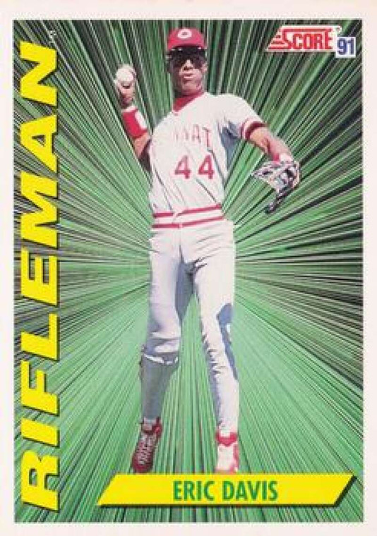 1991 Score #696 Eric Davis VG Cincinnati Reds 