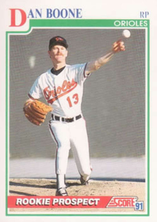 1991 Score #715 Danny Boone UER VG Baltimore Orioles 