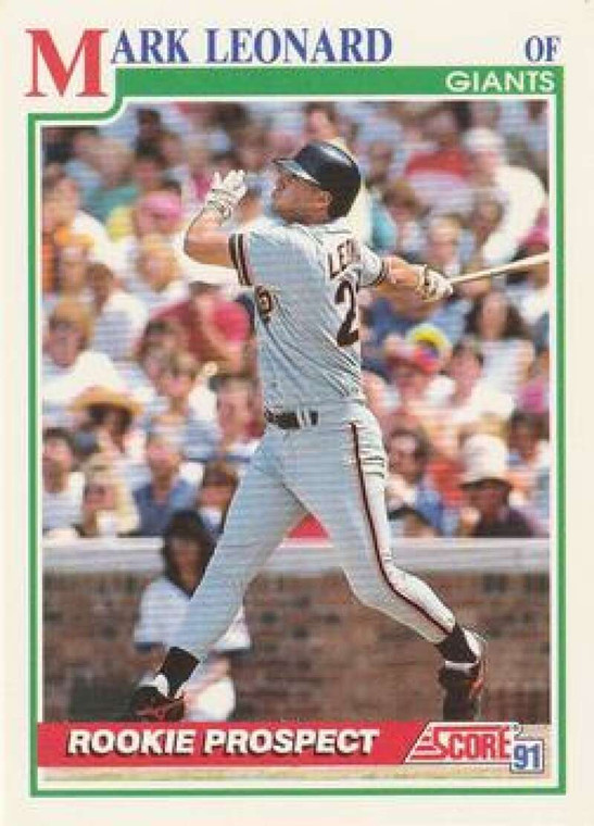 1991 Score #719 Mark Leonard VG RC Rookie San Francisco Giants 