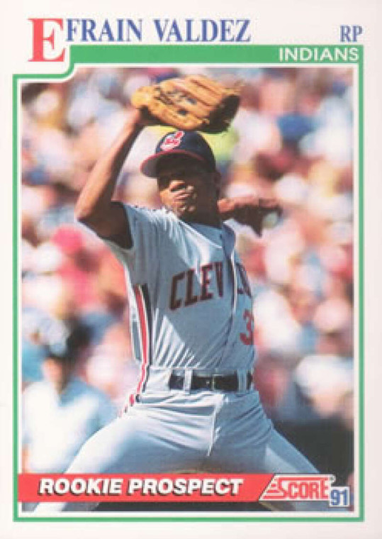 1991 Score #723 Efrain Valdez VG RC Rookie Cleveland Indians 