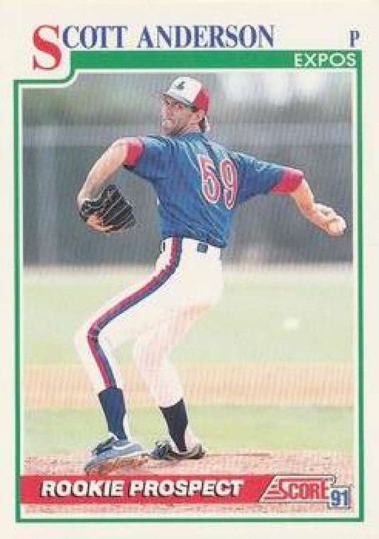 1991 Score #734 Scott Anderson VG RC Rookie Montreal Expos 