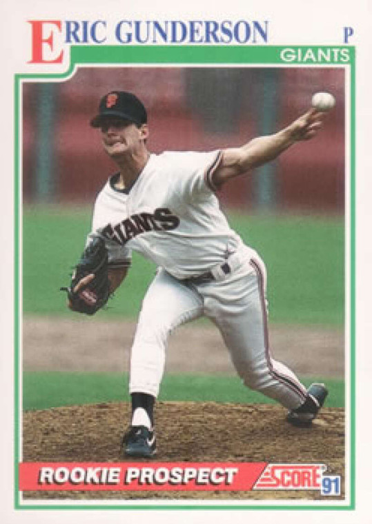 1991 Score #744 Eric Gunderson VG San Francisco Giants 