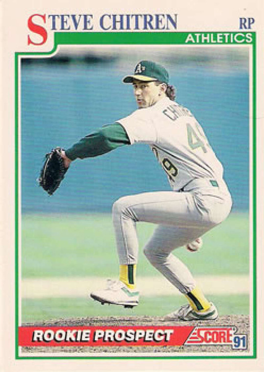 1991 Score #760 Steve Chitren VG RC Rookie Oakland Athletics 