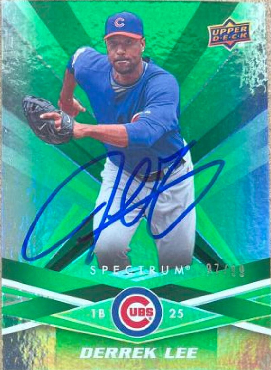 Derrek Lee Autographed 2009 Upper Deck Spectrum - Green #18 Derrek Lee SN99