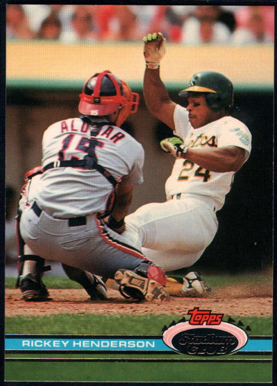 1991 Stadium Club #120 Rickey Henderson VG Oakland Athletics 