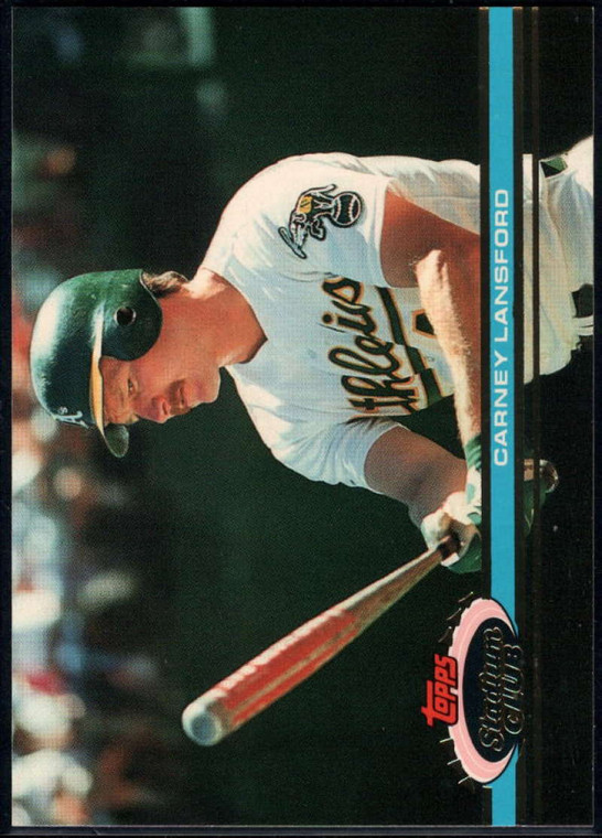 1991 Stadium Club #231 Carney Lansford VG Oakland Athletics 