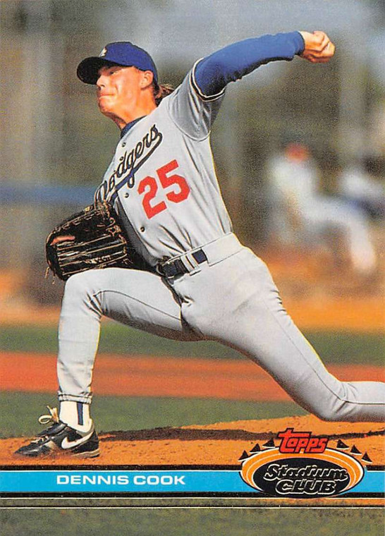 1991 Stadium Club #411 Dennis Cook VG Los Angeles Dodgers 