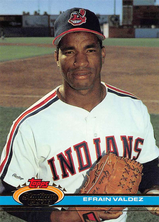 1991 Stadium Club #483 Efrain Valdez VG RC Rookie Cleveland Indians 