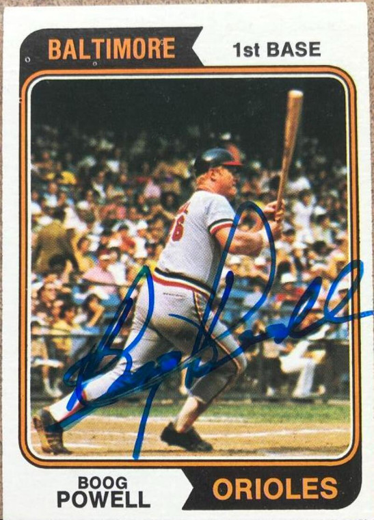 SOLD 117335 Boog Powell Autographed 1974 Topps #460