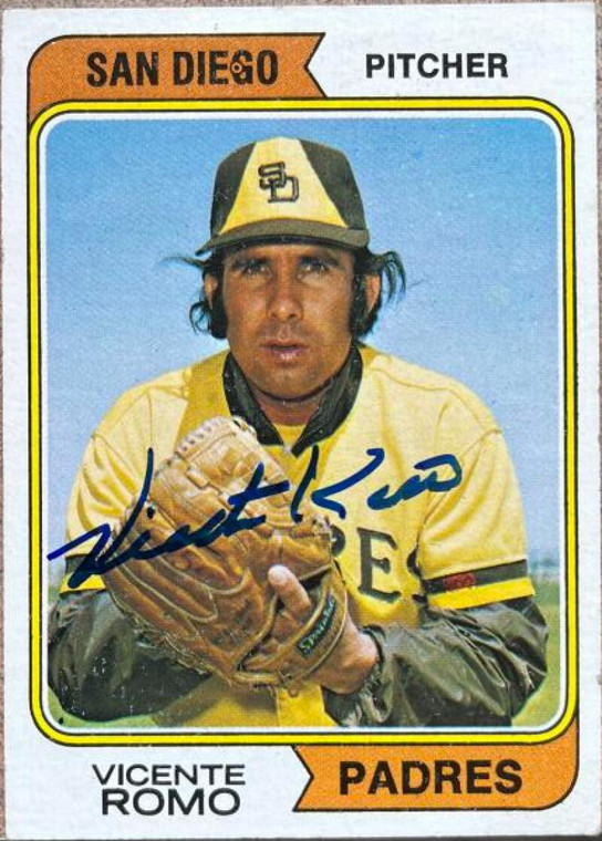 Vicente Romo Autographed 1974 Topps #197