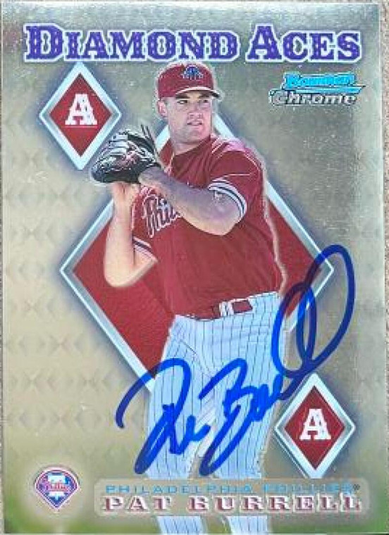 Pat Burrell Autographed 1999 Bowman Chrome - Diamond Aces #DA9