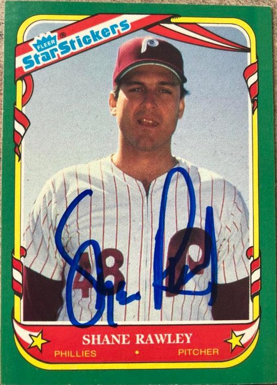 Shane Rawley Autographed 1987 Fleer Star Stickers #96