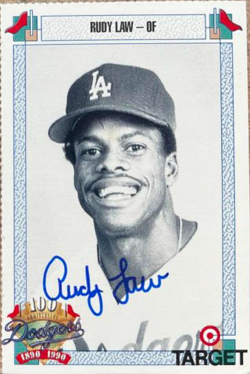 Rudy Law Autographed 1990 Target Dodgers #437