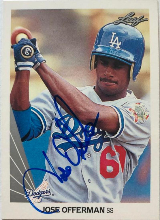 Jose Offerman Autographed 1990 Leaf #464