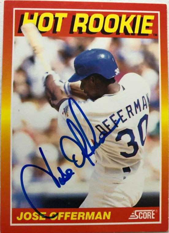 Jose Offerman Autographed 1991 Score Hot Rookies #10