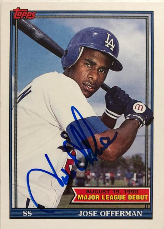 Jose Offerman Autographed 1991 Topps Major League Debut 1990 #117