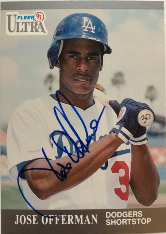 Jose Offerman Autographed 1991 Fleer Ultra #167