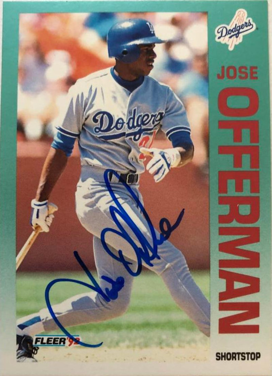 Jose Offerman Autographed 1992 Fleer #467