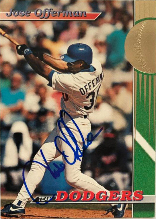 Jose Offerman Autographed 1993 Dodgers Stadium Club #17