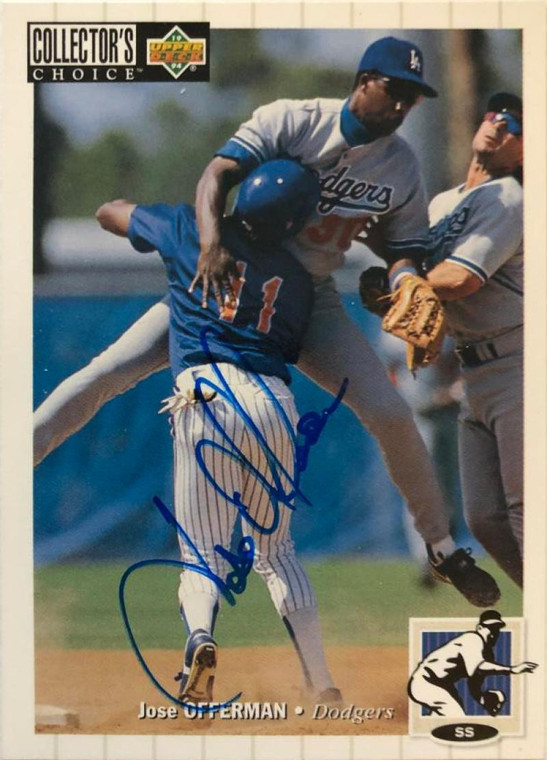 Jose Offerman Autographed 1994 Collectors Choice #219