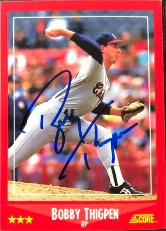 Bobby Thigpen Autographed 1988 Score #307 Chicago White Sox Card 