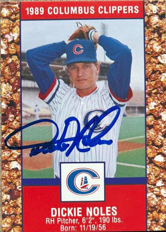 Dickie Noles Autographed 1989 Columbus Clippers Police #8