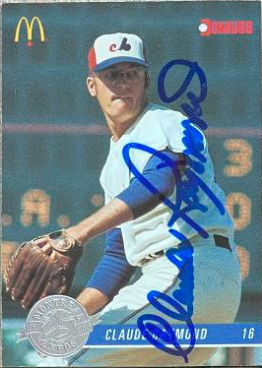 Claude Raymond Autographed 1993 Donruss McDonald's Montreal Expos 25th Anniversary #26 