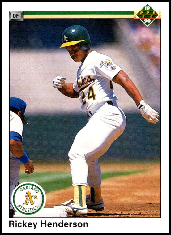 1990 Upper Deck #334 Rickey Henderson VG Oakland Athletics 