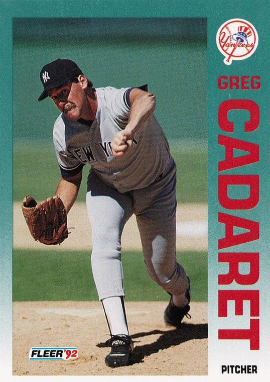 1992 Fleer #222 Greg Cadaret VG New York Yankees 