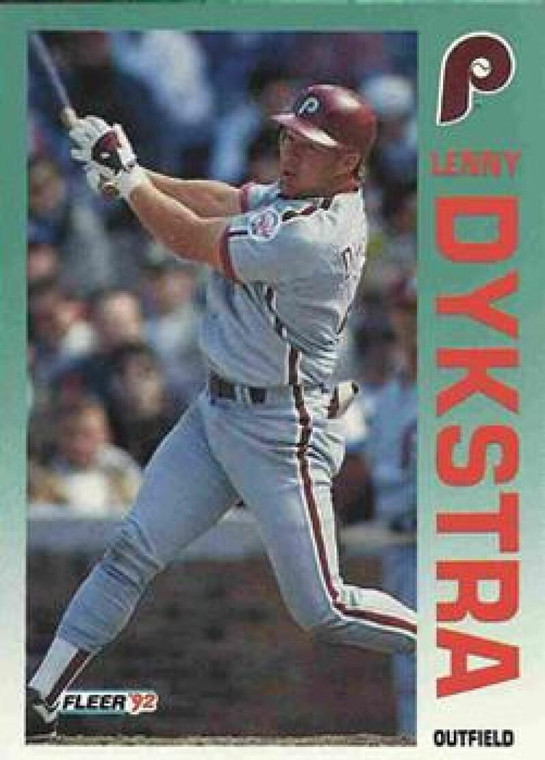 1992 Fleer #529 Lenny Dykstra VG Philadelphia Phillies 