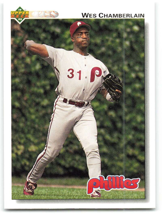 1992 Upper Deck #347 Wes Chamberlain VG Philadelphia Phillies 