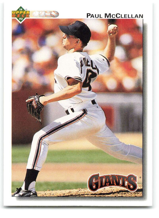 1992 Upper Deck #563 Paul McClellan VG San Francisco Giants 