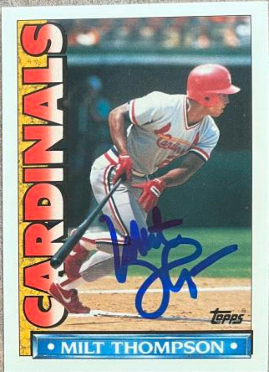 Milt Thompson Autographed 1990 Topps TV St. Louis Cardinals #36