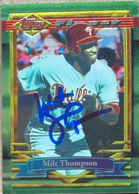 Milt Thompson Autographed 1994 Topps Finest #198