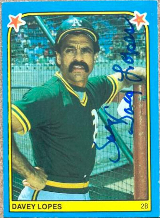 Davey Lopes Autographed 1983 Fleer Star Stickers #188