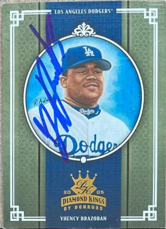 Yhency Brazoban Autographed 2005 Donruss Diamond Kings #253